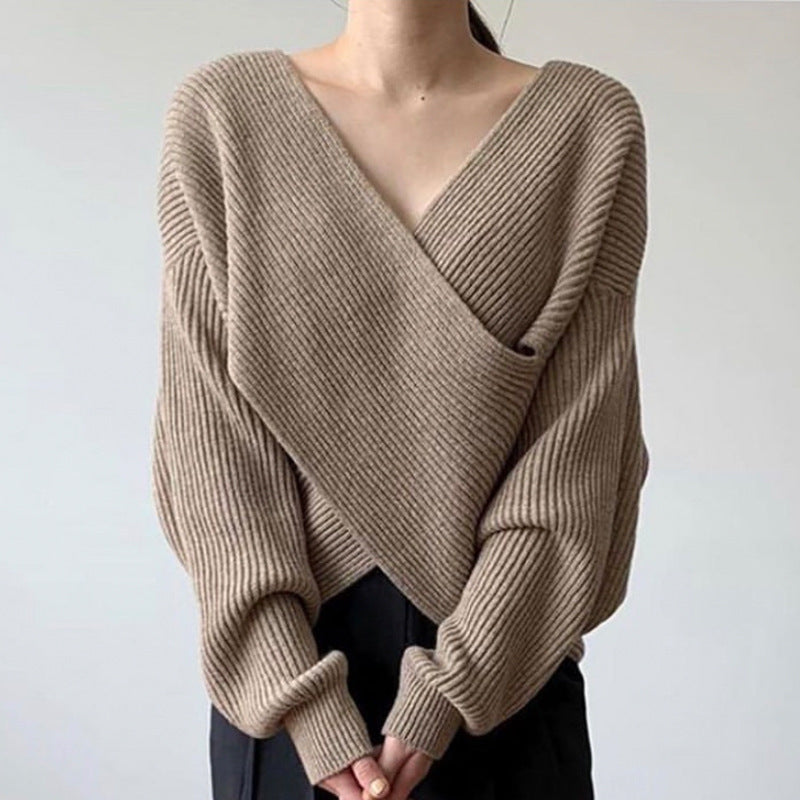 Norell | Pull en tricot croisé chic