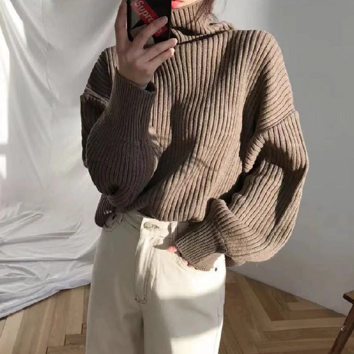 Norell | Luxe Pull à col roulé et à manches ballon