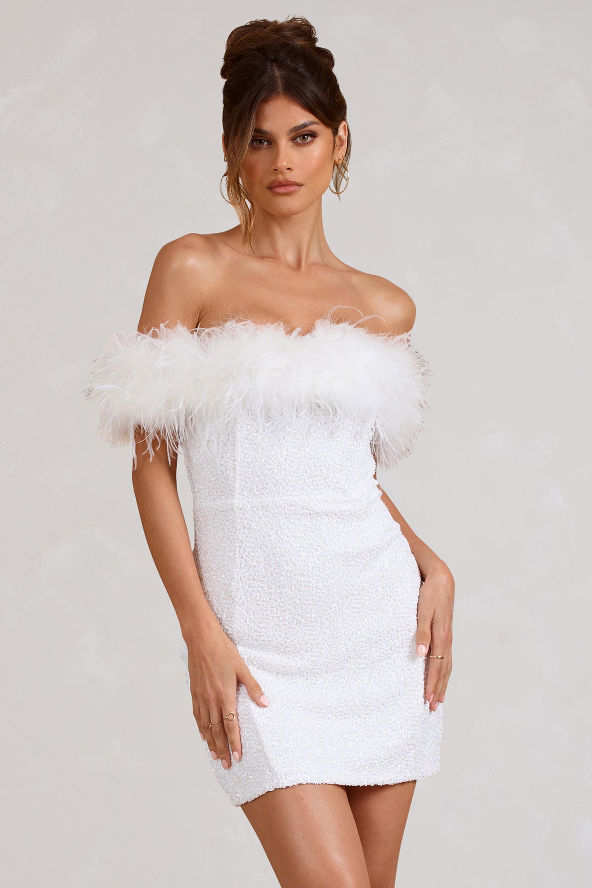 Norell | Robe à pailettes avec plumes