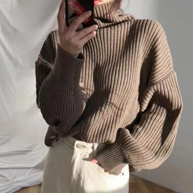 Norell | Luxe Pull à col roulé et à manches ballon